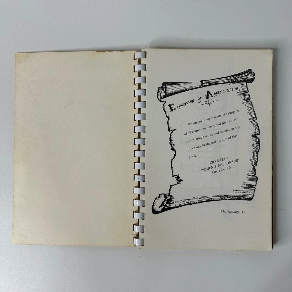First Christian‎ Church Cookbook Chattanooga Tennessee 1978 Vintage Recipes